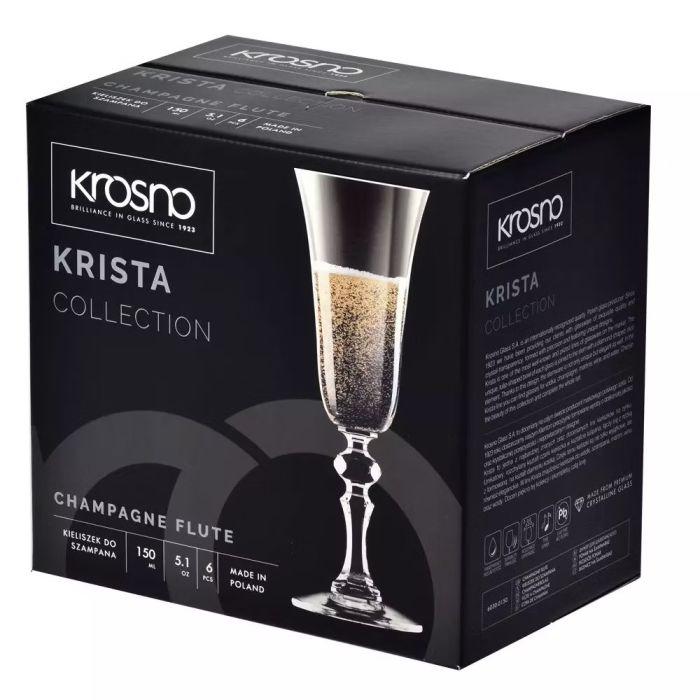 Набор бокалов для шампанского KRISTA 150мл, 6 шт 788029
