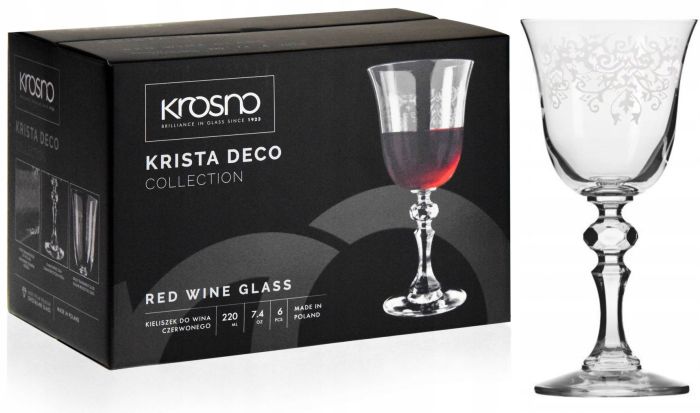 Набір келихів для червоного вина KRISTA DECO 220 мл, 6 шт. 788067