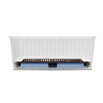 Горщик для квітів прямокутний з автополивом 40 см Stefanplast Natural 40х16х13 см