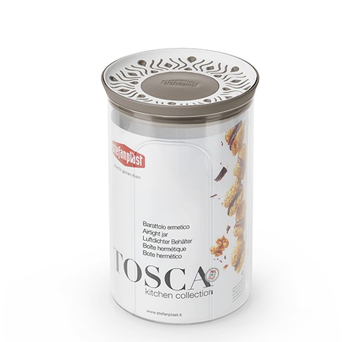 Емкость для хранения продуктов круглая 1,2л Tosca коричневая