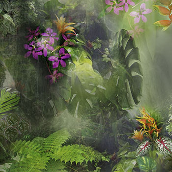 Шторка для ванної текстильна Spirella JUNGLE