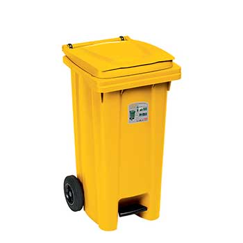 Мусорный бак с педалью STEFANPLAST BIDONE CARRELLATO 120 Л 