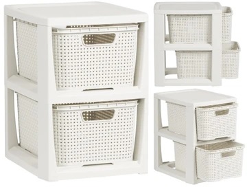 Комод на 2 шухляди RATTAN міні білий 1727