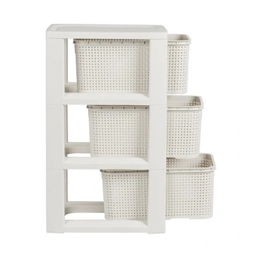Комод на 3 ящики RATTAN міні білий 1725-1