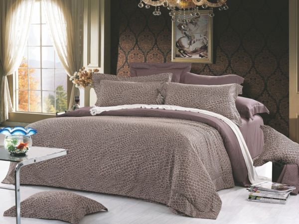 Евро king size комплект постельного белья Сатин «Рената»