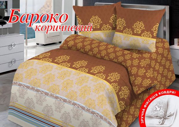 Евро комплект постельного белья Бязь премиум «Барокко»