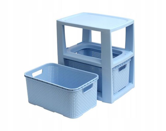 Комод на 2 шухляди RATTAN міні блакитний