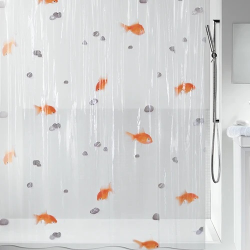 Шторка для ванной прозрачная виниловая Spirella GOLDFISH