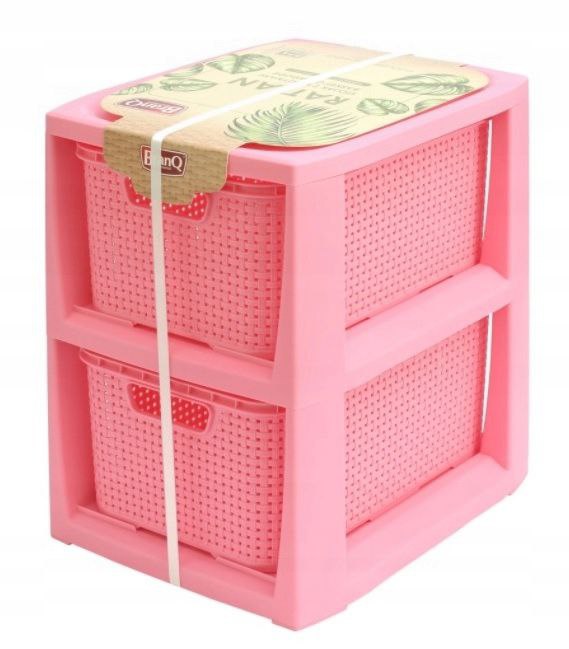 Комод на 2 шухляди RATTAN міні рожевий