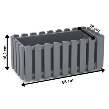 Балконний ящик BOARDEE FENCYCASE W навісний 400 мм, сірий 88642-405