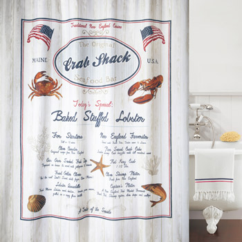 Шторка для ванной текстильная Spirella CRAB SNACK