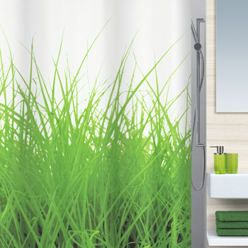 Шторка для ванной текстильная Spirella GRASS