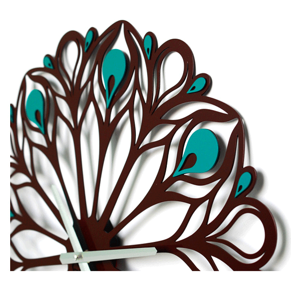 Настінний годинник Glozis Peacock Feather