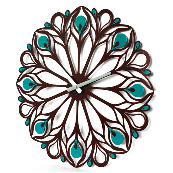 Настінний годинник Glozis Peacock Feather