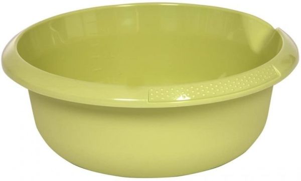 Миска кругла 9 л з відливом зелена 0555.1