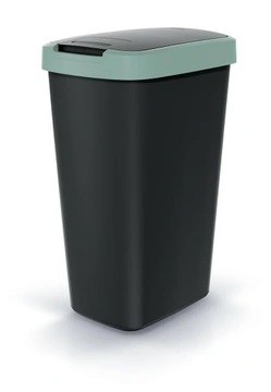 Відро для сміття Compacta Q прямокутне 45л чорне із зеленим обідком