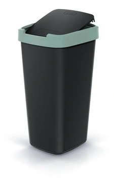 Відро для сміття Compacta Q прямокутне 45л чорне із зеленим обідком